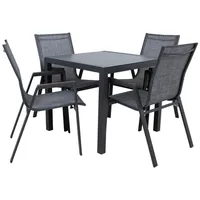 Dārza mēbeļu komplekts Delgado galds un 4 krēsli, pelēks K19385 4741617108906