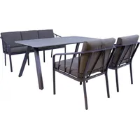 Dārza mēbeļu komplekts Kahla galds, dīvāns un 2 krēsli, pelēks 4741243211865
