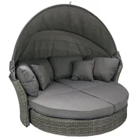 Izvelkamais dīvāns Muse-2 ar nojumi un 2-Iem pufiem spilveniem, rāmis alumīnijs plastmasa 4741243119000