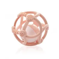 Kidsme silikona zobgrauznis bumba, rozā - 9672La