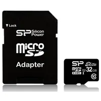 Silicon Power Elite 32Gb Class 10 microSDHC Uhs-I Flash Memory Card with Adapter Sp032Gbsthbu1V10 Sp032Gbsthbu1V10-Sp