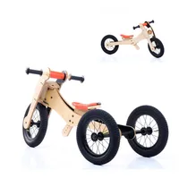 Trybike Natural Wood 4 in 1 Balance Bike Orange riteņu varianti 8719189161595