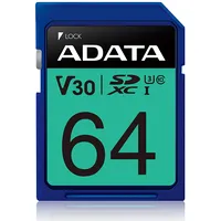 A-Data Adata 64Gb Sdxc Uhs-I U3 V30S 95Mb/60Mb Asdx64Gui3V30S-R