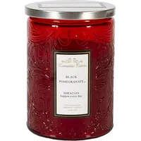 Aromātiskā svece stiklā Romantic Times, D8Xh11Cm, sarkana Smaržas- Black Pomegranate 4741243845848