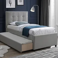 Bed Oswaldo 90X200Cm, with mattress Harmony Uno Pocket, platinum grey 4741617107251