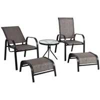 Dārza mēbeļu komplekts Dakota galds, 2 krēsli ar regulējamu atzveltni un kāju tumbām, sēdv 4741243193734