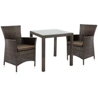 Dārza mēbeļu komplekts Wicker galds, 2 krēsli, brūns 4741617103505