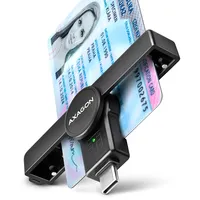 Id karšu lasītājs Axagon Foldable pocket Usb-C Smart / card reader Cre-Smpc