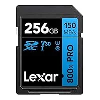 Lexar 256Gb Professional 800X Pro Memory Card Sdxc Uhs-I Black/Blue Lsd0800P256G-Bnnng