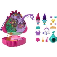 Polly Pocket  Dreamworks Trolls Compact Playset With Poppy Branch Dolls 13 Accessories Hkv39