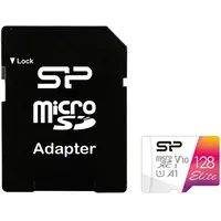Silicon Power 128Gb Elite Uhs-I microSDXC Memory Card with Sd Adapter Sp128Gbstxbv1V20Sp