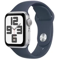 Apple Watch Se Gps 40Mm Silver Aluminium Case with Storm Blue Sport Band Mre13 Mre13Ell