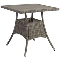 Dārza galds Paloma 74X74Xh72,5Cm, galda virsma polivuds, krāsa brūngani pelēks, metāla rāmis 4741243211346