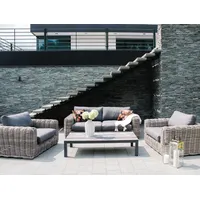 Dārza mēbeļu komplekts Calista ar spilveniem, galds, dīvāns un 2 krēsli, alumīnija rāmis  4741243283510