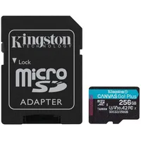 Kingston 256Gb microSDXC Canvas Go Plus 170R A2 U3 V30 With Sd Adaptor Sdcg3/256Gb