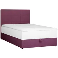 Kontinentālā gulta Levi 120X200Cm, ar matraci, tumši rozā 4741243779785