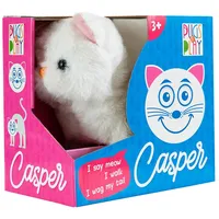 Pugs At Play Casper Walking Cat Plush Toy - White Pap06 Staigājošs kaķis