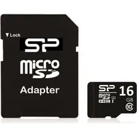 Silicon Power 16 Gb, Microsdhc, Flash memory class 10, Sd adapter Sp016Gbsth010V10Sp