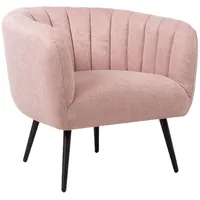 Atpūtas krēsls Tucker 78X71Xh69Cm, rozā auduma, melna metāla kājas 4741243201590