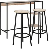 Bar set Hedvig table and 2 bar stools, ash/black 40893 mēbeļu komplekts 4741243408937