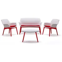 Dārza mēbeļu komplekts Luxor Lounge Set balts/sarkans 16907707