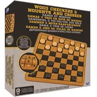 Wood Checkers  Tic Tac Toe 6033145 Koka dambrete 2 in 1 778988635681