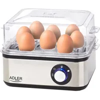 Adler Egg boiler Ad 4486 Stainless steel, 800 W Vienā reizē pagatavojiet līdz 8 olām