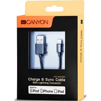 Canyon Cns-Mficab01B Ultra-Compact Mfi Cable, certified by Apple, 1M length , 2.8Mm black color