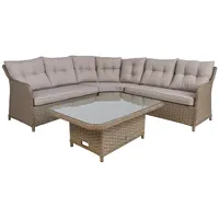 Dārza mēbeļu komplekts Pacific stūra dīvāns un galds, bēšs 4741243105355