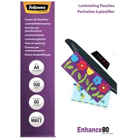 Fellowes A4 Matt 80 Micron Laminating Pouch 100 pack 5452103