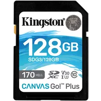 Kingston 128Gb Canvas Go Plus Uhs-I Sdxc Sdg3/128Gb