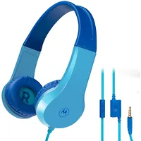 Motorola Kids Wired Headphones Moto Jr200 Built-In microphone, Over-Ear, 3.5 mm plug, Blue 505537470992