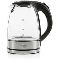 Tristar Glass Kettle with Led Wk-3377 Electric, 2200 W, 1.7 L, Glass, 360 rotational base, Black/S