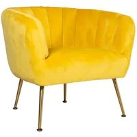 Atpūtas krēsls Tucker 78X71X69Cm, materiāls samts, krāsa dzeltens, kājas nerūsējošs tēra 4741243201521