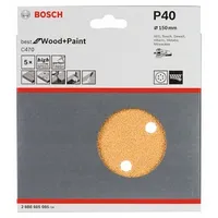 Bosch Slīppapīrs,Kokam D150Mm,K40,5 gab. 2608605085