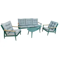 Dārza mēbeļu komplekts Cavine galds, dīvāns un 2 atzveltnes krēsli, zaļš 4741243235205
