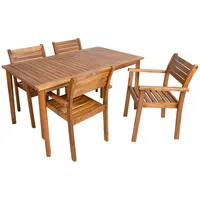 Dārza mēbeļu komplekts Fortuna galds un 4 krēsli, akācija 4741617108920