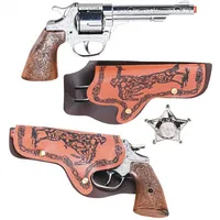 Gohner Cowboy Wild West Set 8-Shots Double Revolver with Holster and Sheriff Star 158/0 8410982015800