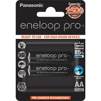 Panasonic eneloop Aa/Hr6, 2500 mAh, Rechargeable Batteries Ni-Mh, 2 pcs Bk-3Hcde/2Be