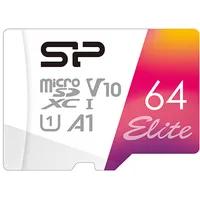 Silicon Power 64Gb Elite Uhs-I microSDXC Memory Card with Sd Adapter Sp064Gbstxbv1V20Sp