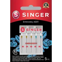 Singer Embroidery Needle Asst 5Pk 250054103