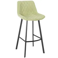 Bāra krēsls Naomi 43X50,5Xh75 / 100Cm, zaļš audums, melnas metāla kājas 4741243370456