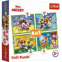 Disney Trefl Mickey Mouse Pužļu komplekts 4In1, 12152024 gab.34616 34616T