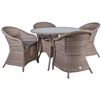 Garden furniture set Siena, Table and 4 chair, aluminum frame with plastic wicker grey 20568 4741243205680