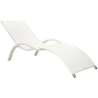 Guļamkrēsls Meridian 180X75X73Cm, rāmis alumīnijs ar plastikāta pinumu, krāsa balts 4741243131934
