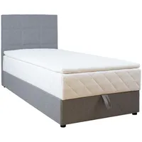 Kontinentālā gulta Levi 90X200Cm, ar matraci, pelēka 4741243782358