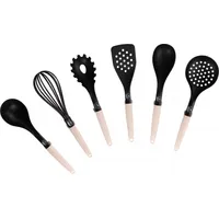 Stoneline Natural Line 21582 Kitchen utensil set, 6 pcs, Dishwasher proof, Black/Beige