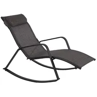 Šūpuļkrēsls / zvilnis Boston 128X70X85Cm, sēdvieta un atzveltne pelēks tekstilaudums, melns t 4741243193727
