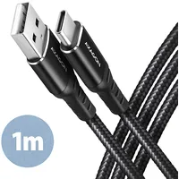 Axagon Data and charging Usb 2.0 cable 1M. Black Bucm-Am10Ab