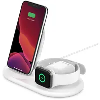 Belkin 3-In-1 Wireless Charger for Apple Devices Boost Charge White Wiz001Vfwh
